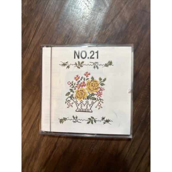 Embroidery Card No. 21 Cross Stitch Designs House Flowers Bows Country - Picture 1 of 3